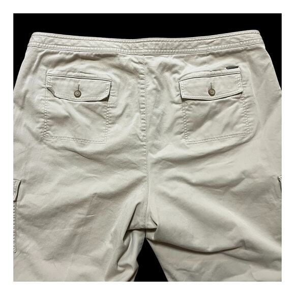 VTG L.L. BEAN Flannel Lined Straight Leg Utility Cargo Pants in Khaki SZ 16 TALL - Picture 5 of 10